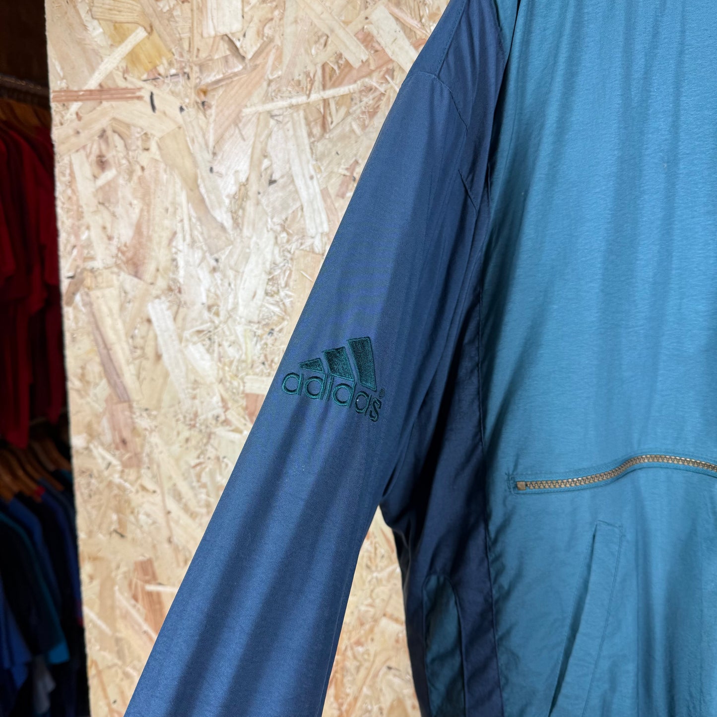 Vintage Padded Adidas puffer jacket 90s Green Navy XL