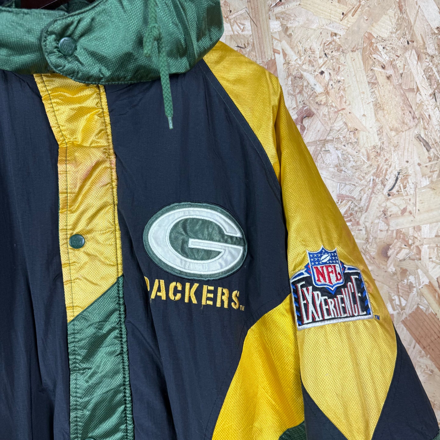 Vintage 90s packers padded jacket Full zip long length XL