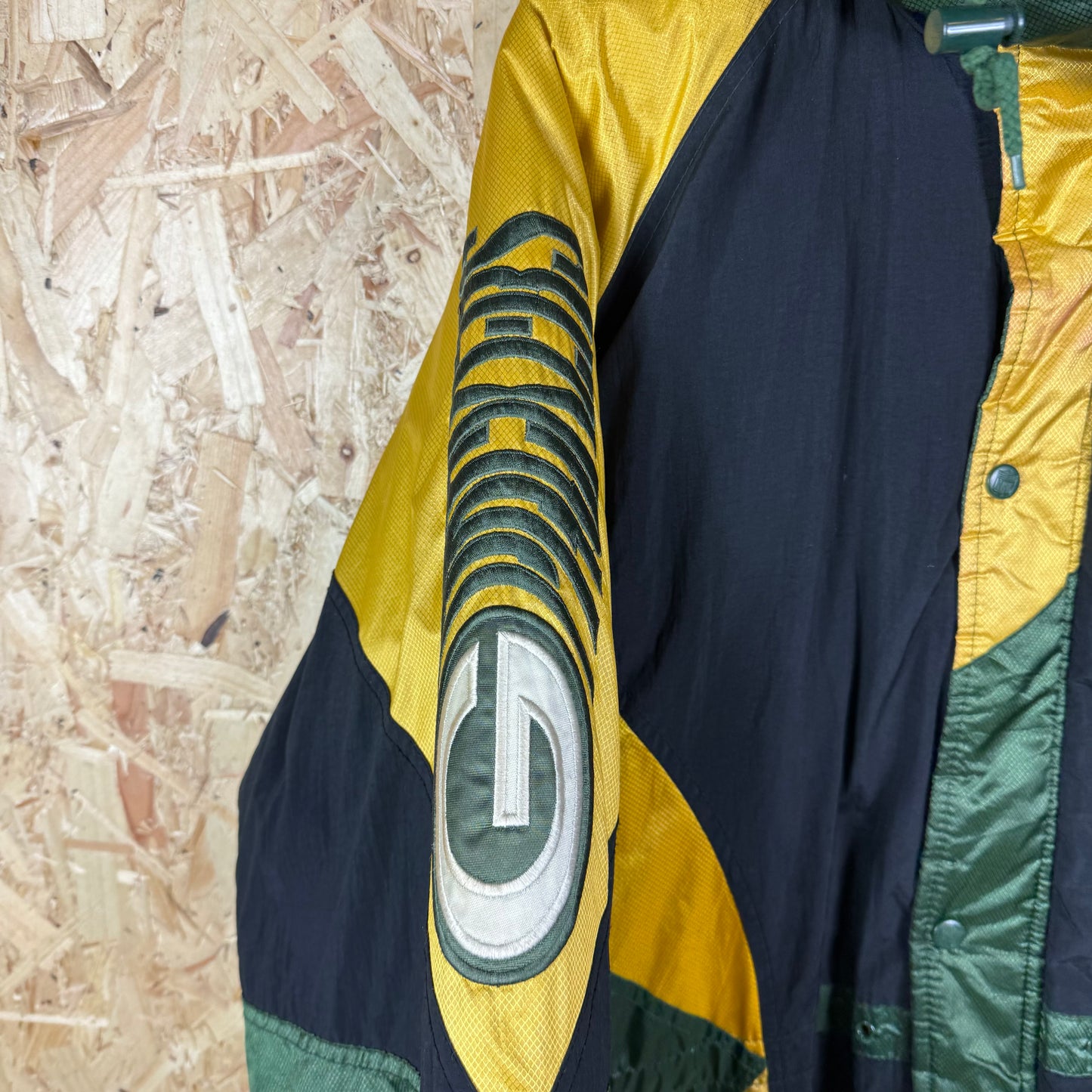Vintage 90s packers padded jacket Full zip long length XL