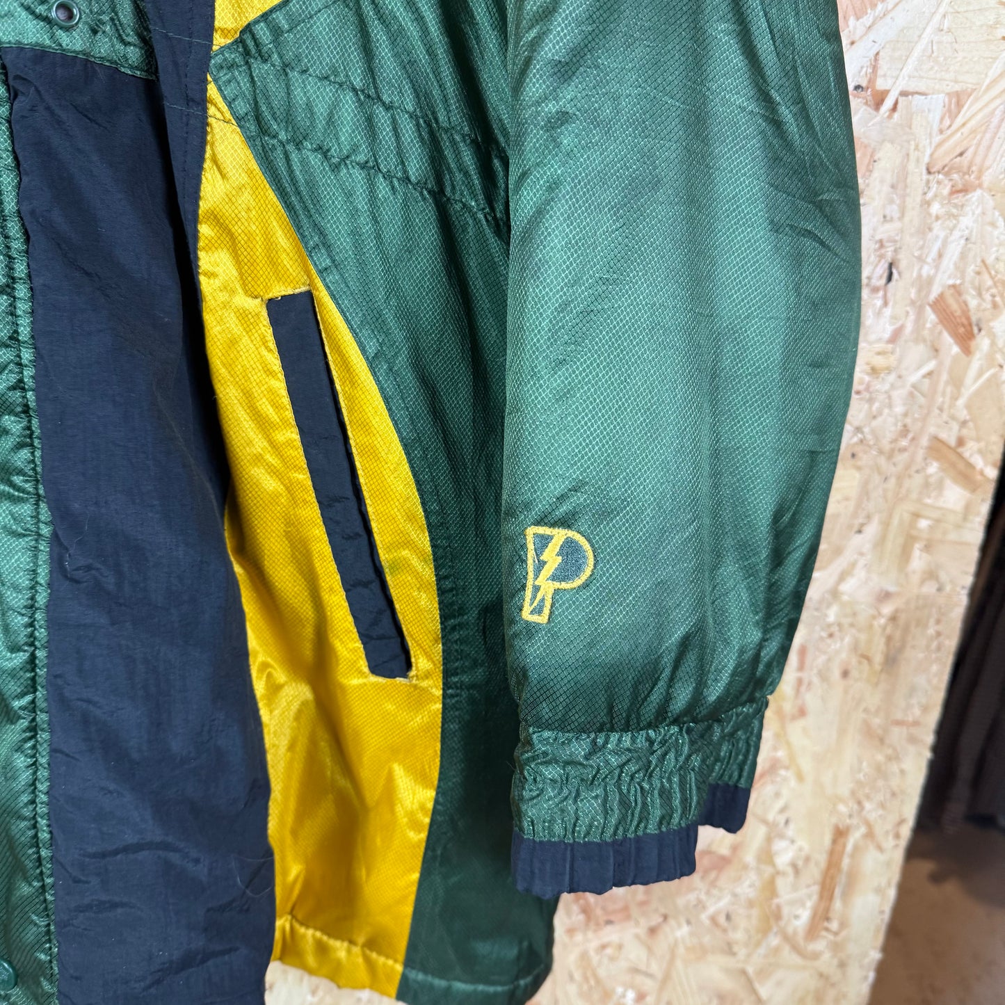 Vintage 90s packers padded jacket Full zip long length XL