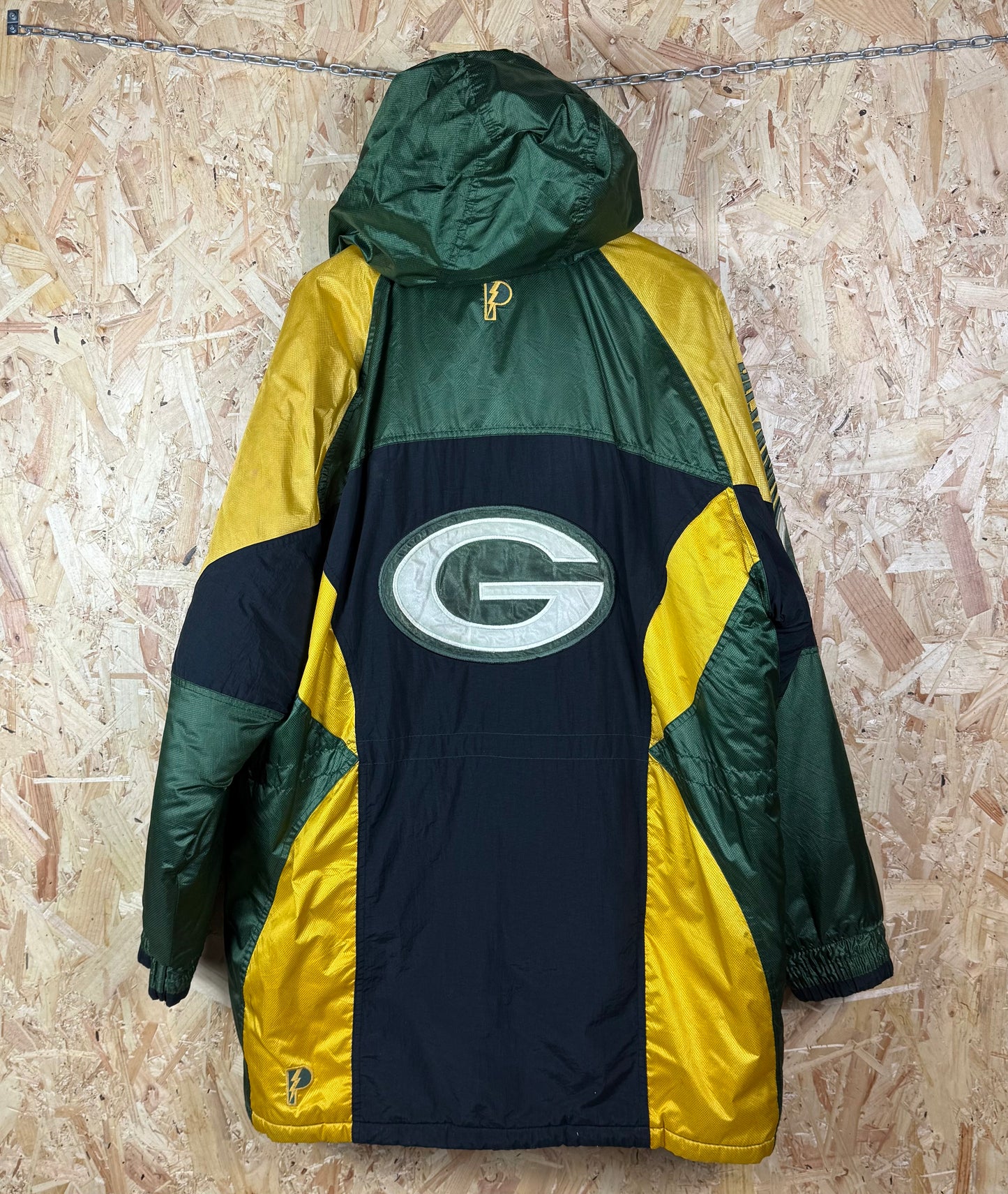 Vintage 90s packers padded jacket Full zip long length XL