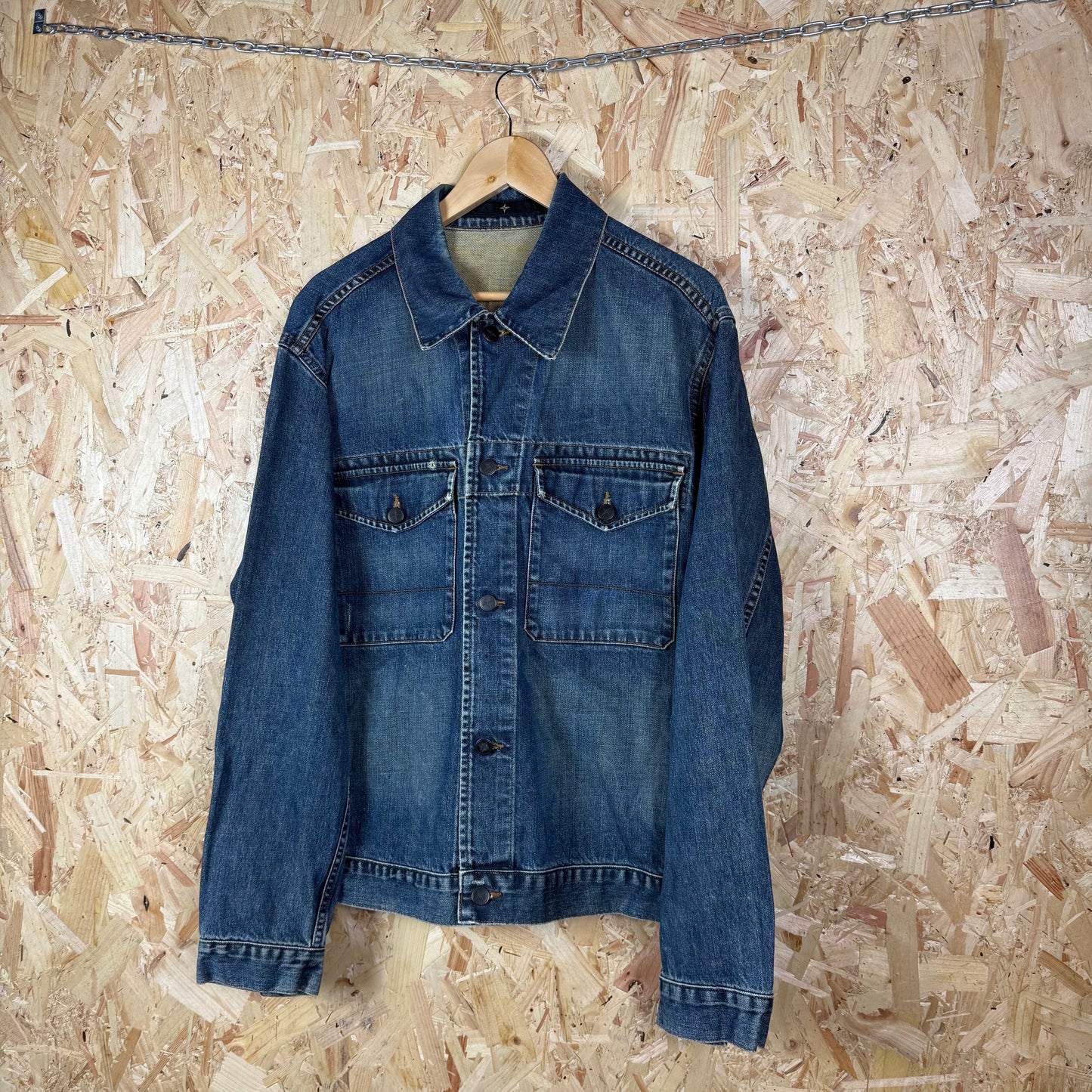 Stone island washed denim jacket blue XL