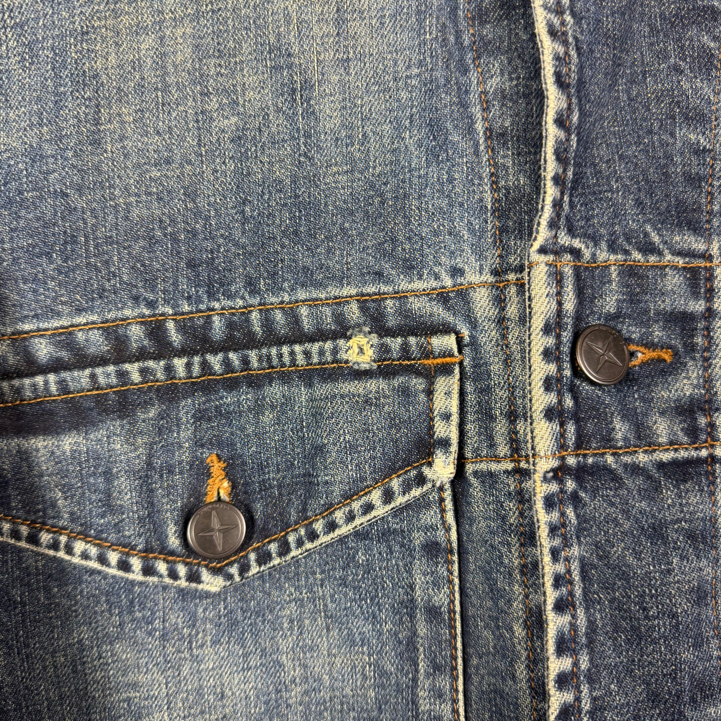 Stone island washed denim jacket blue XL
