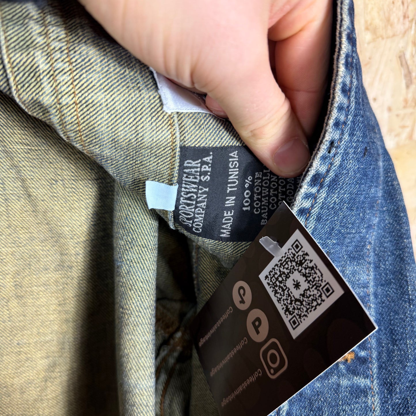 Stone island washed denim jacket blue XL