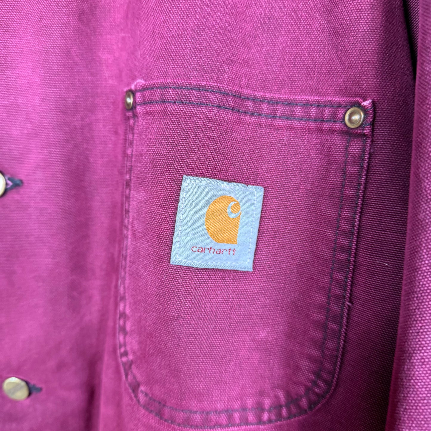 Carhartt canvas workwear jacket Burgundy red 2XL