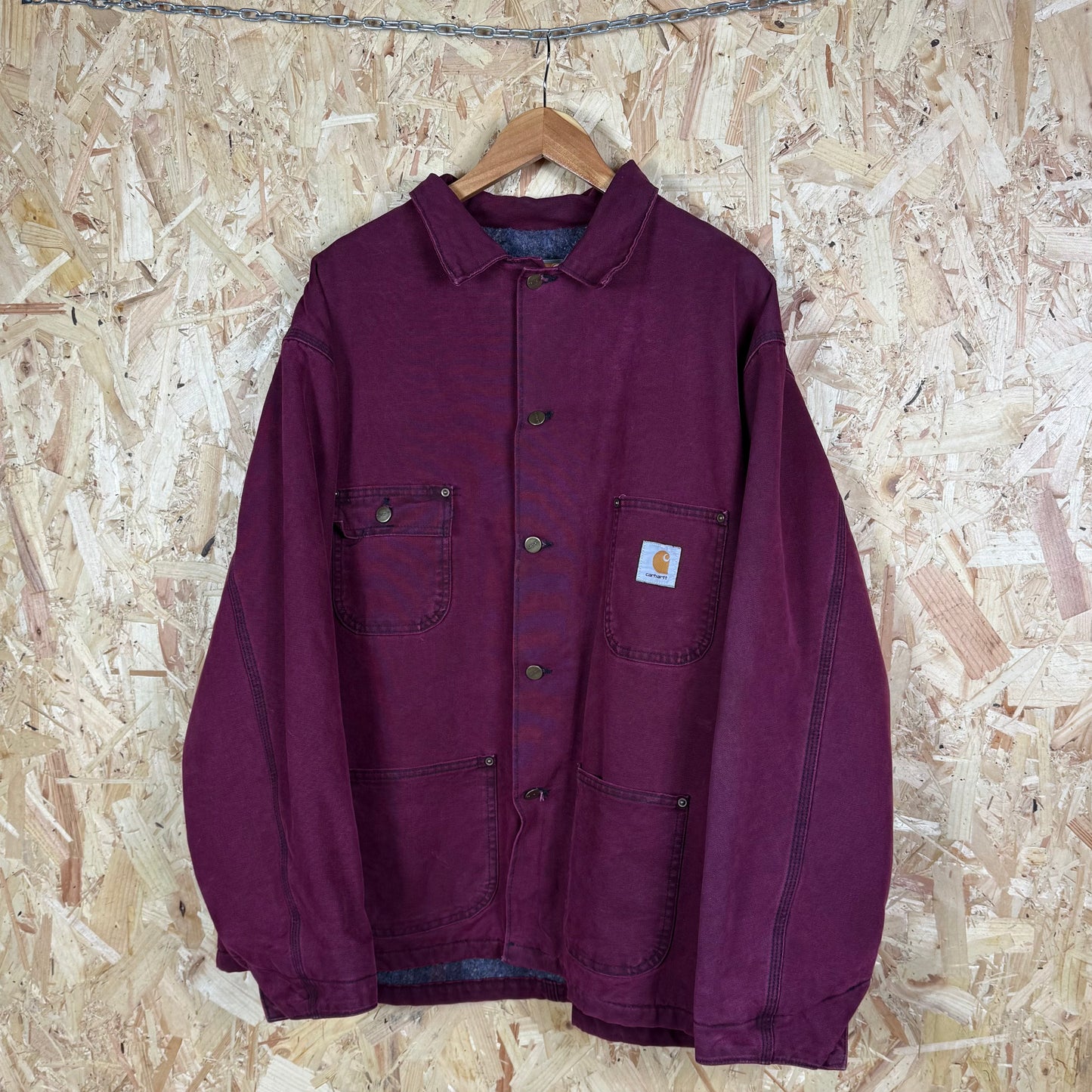 Carhartt canvas workwear jacket Burgundy red 2XL