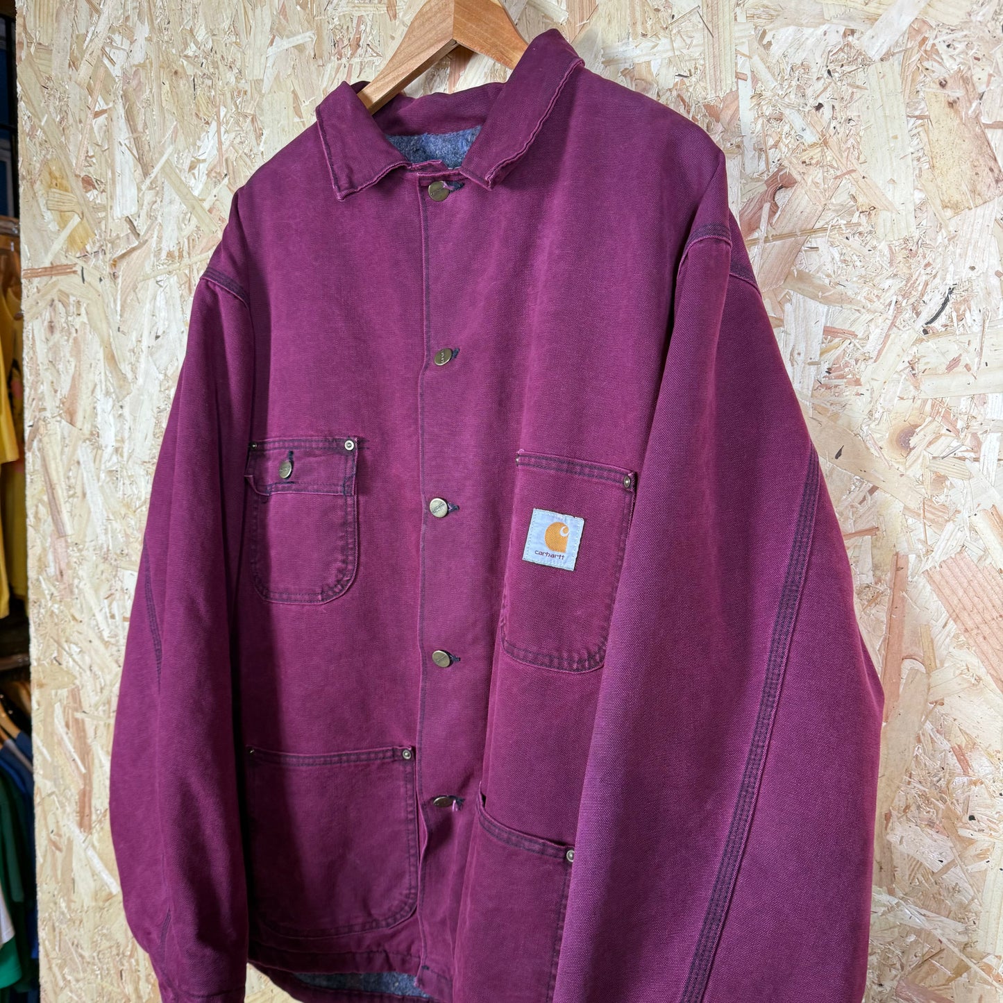 Carhartt canvas workwear jacket Burgundy red 2XL