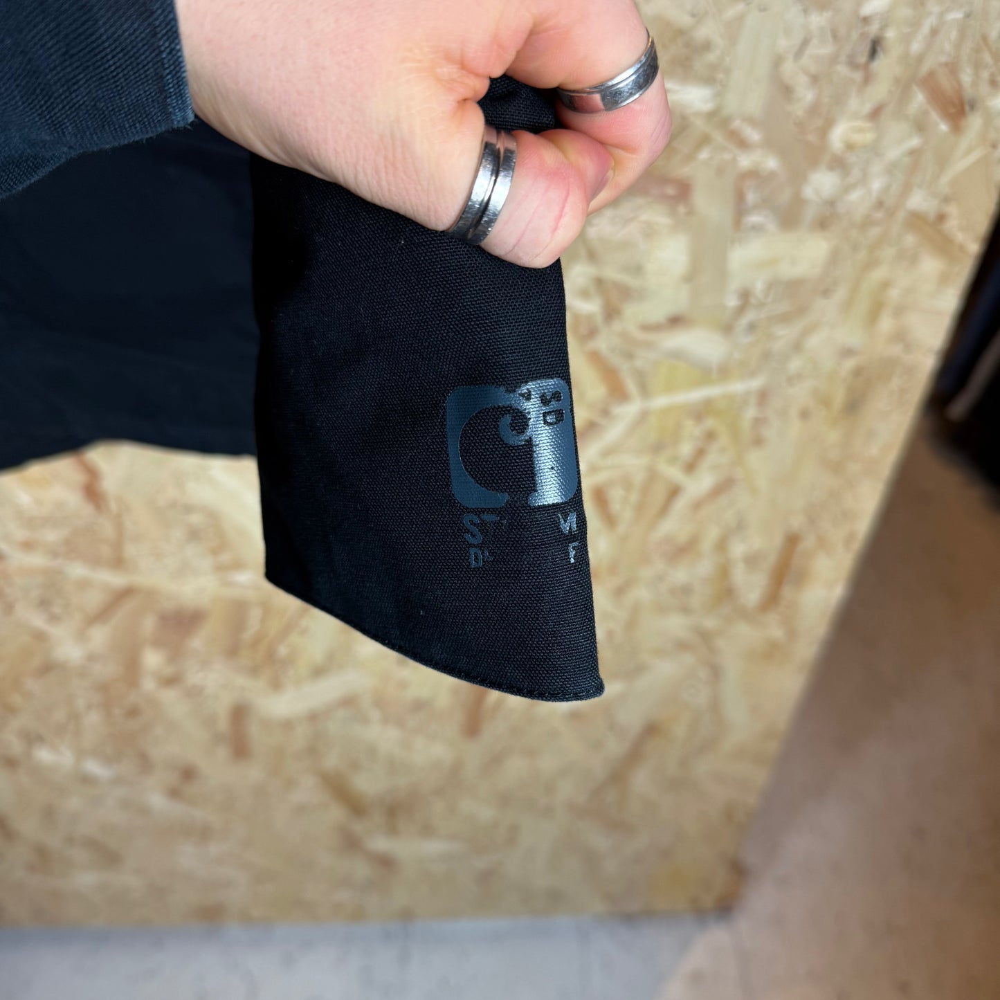 Carhartt Black Canvas Hooded Jacket Size L