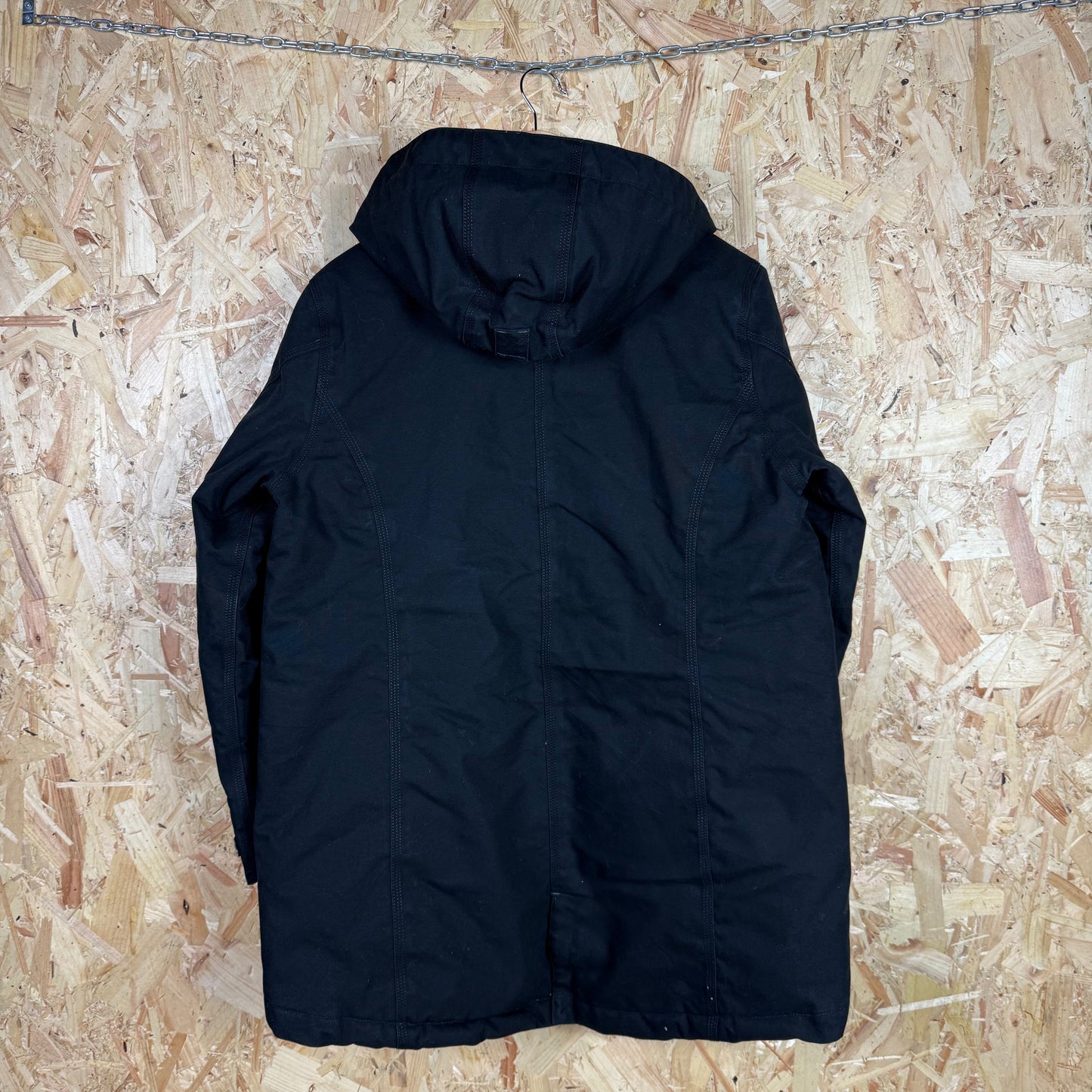 Carhartt Black Canvas Hooded Jacket Size L