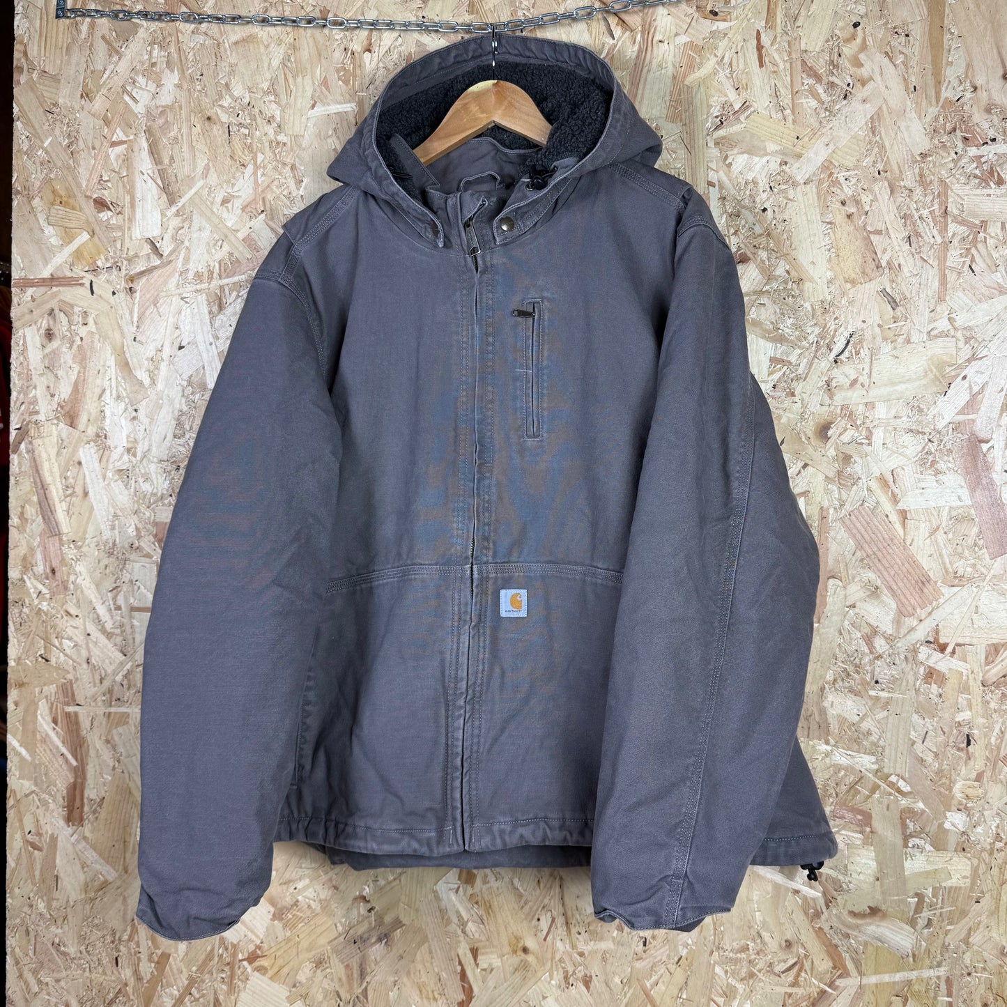 Carhartt Grey Active Jacket Sherpa Hood Size 3XL