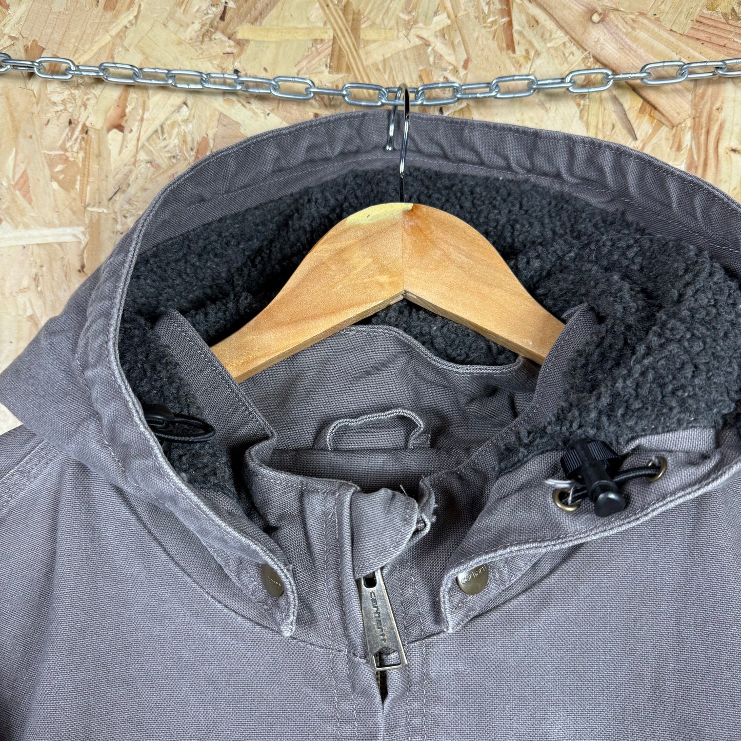 Carhartt Grey Active Jacket Sherpa Hood Size 3XL