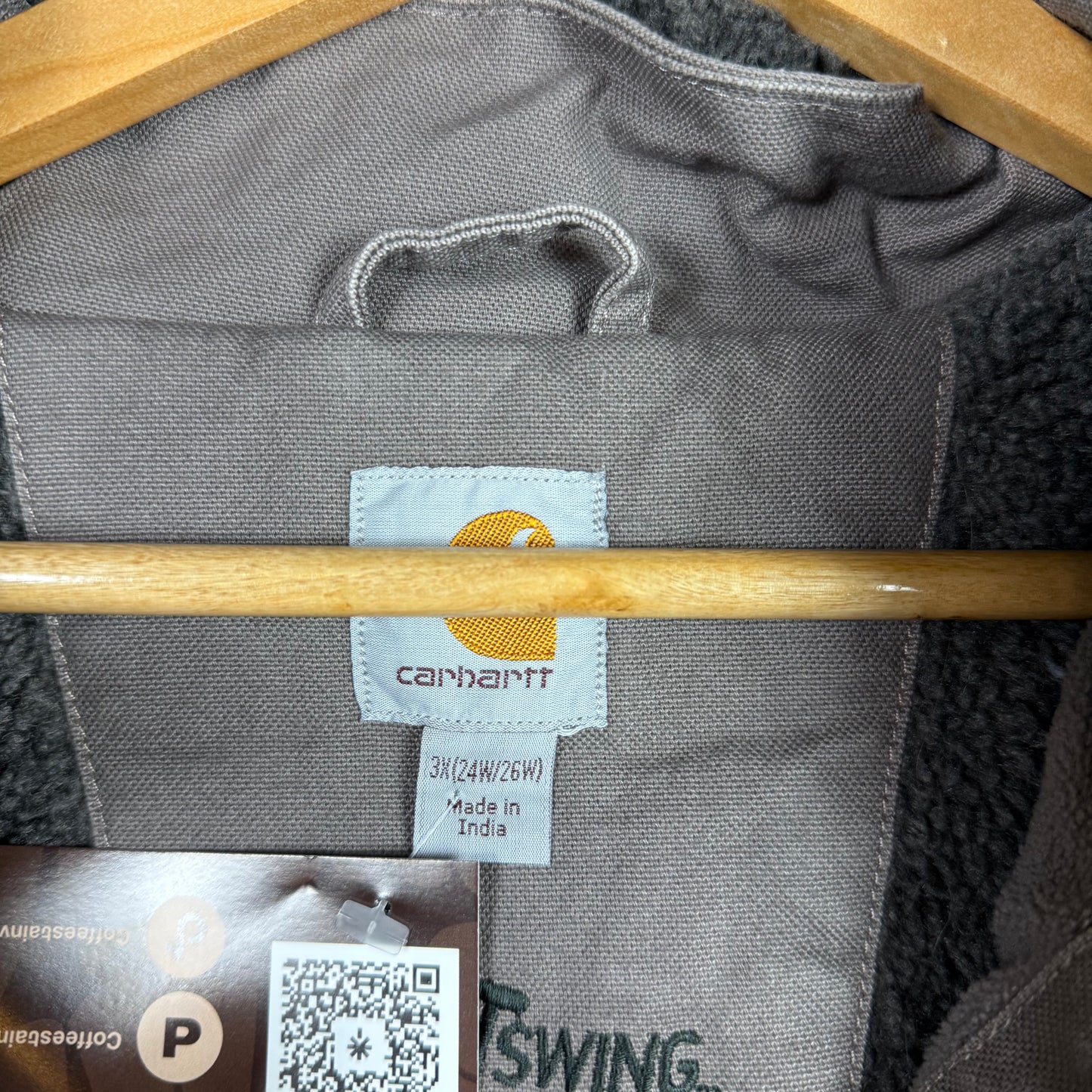 Carhartt Grey Active Jacket Sherpa Hood Size 3XL
