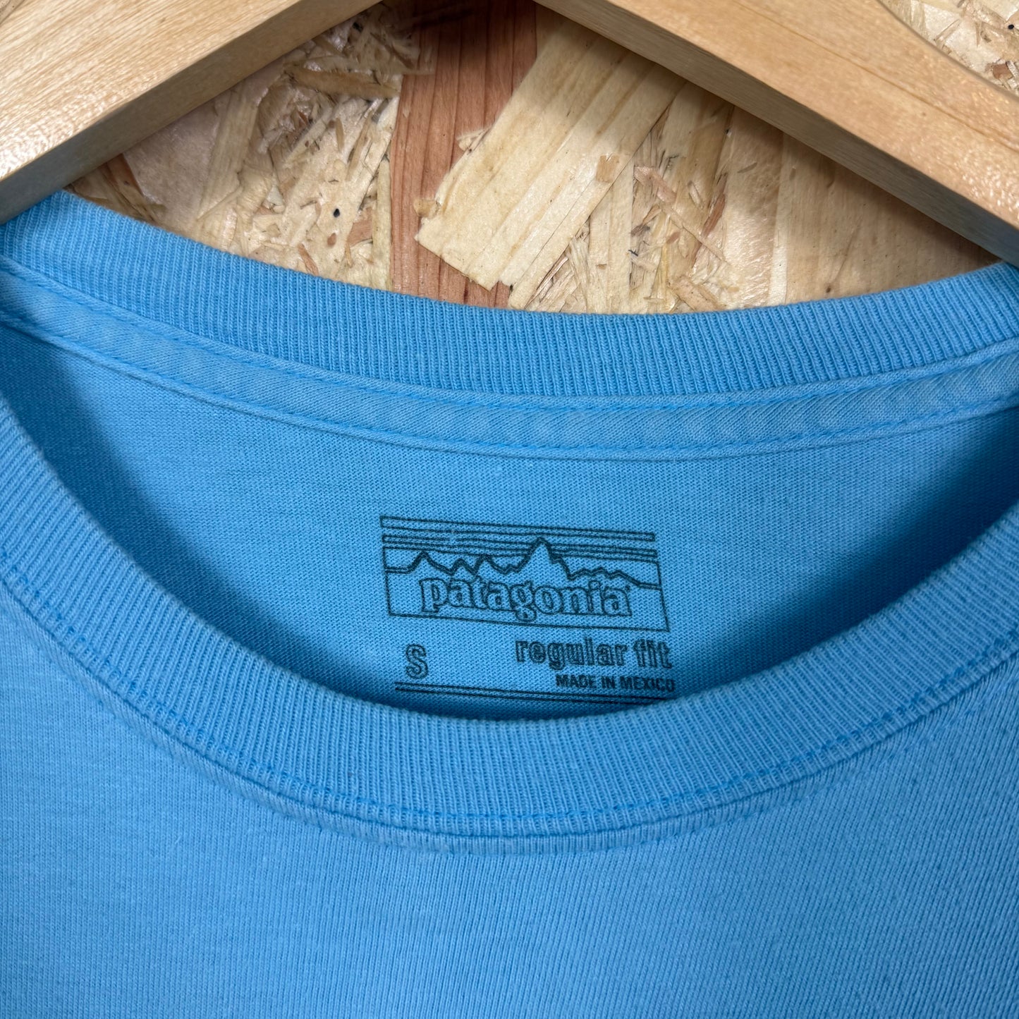 Patagonia Blue Long Sleeve T-Shirt Back Print Size S