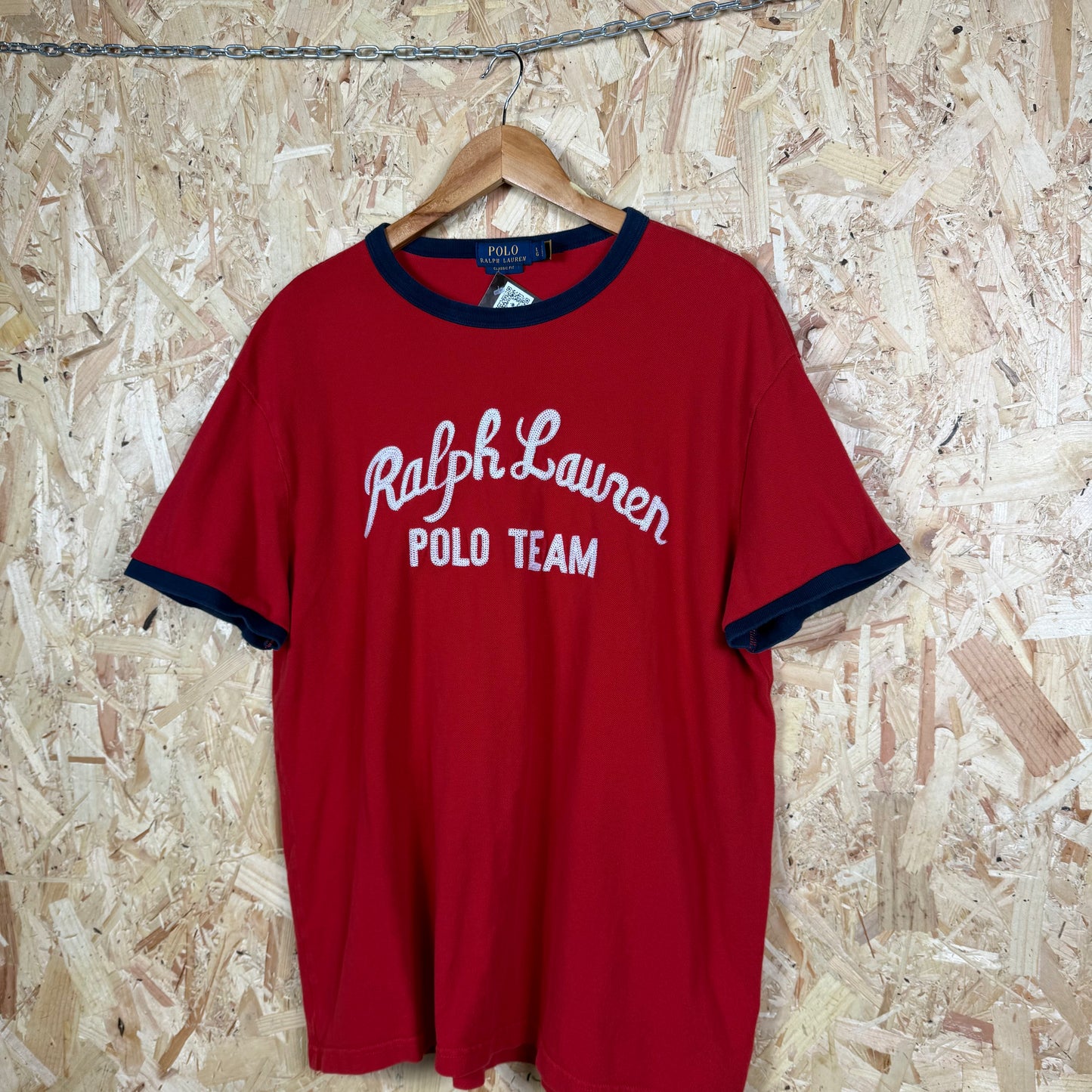 Ralph Lauren Polo Team Red Spell Out T-Shirt Size L