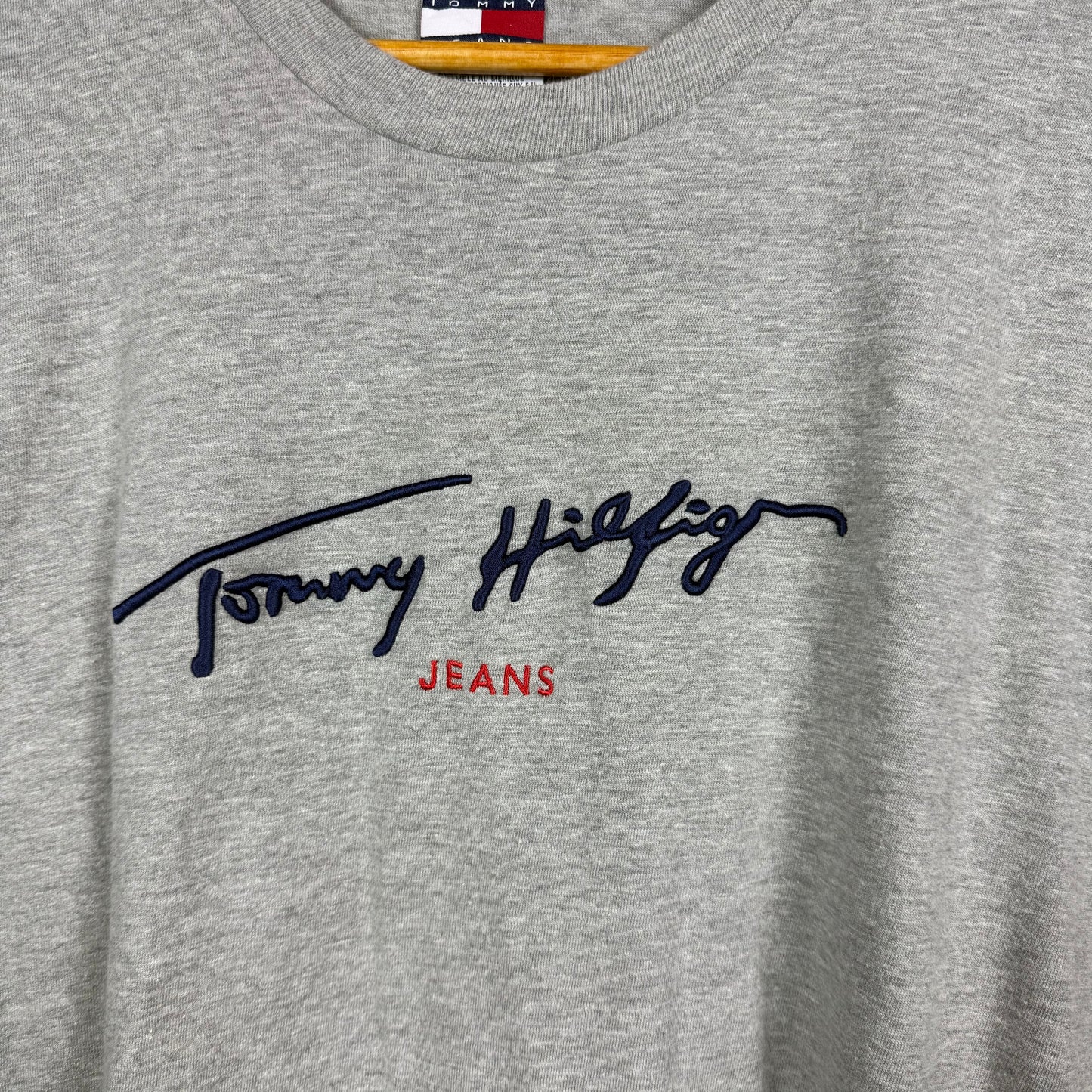 Tommy Hilfiger Grey Spell Out T-Shirt Size M