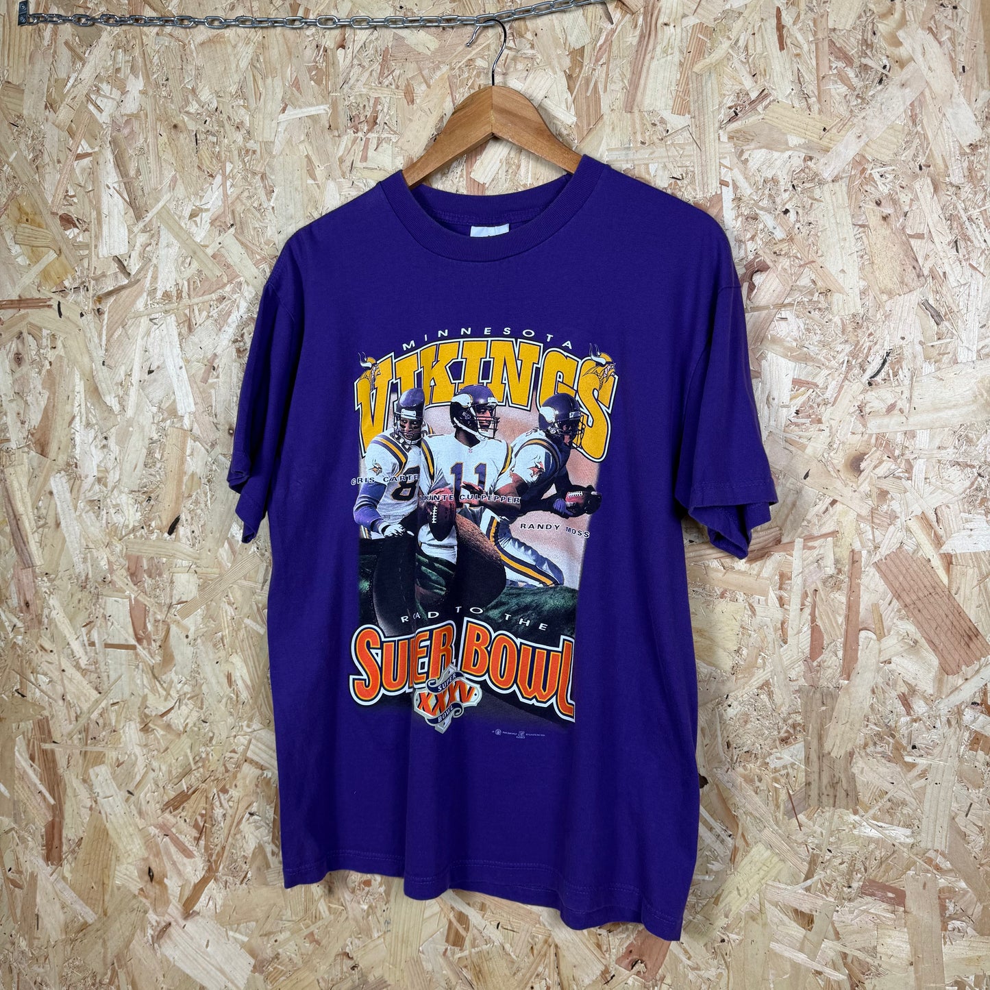 Minnesota Vikings Super Bowl Purple T-Shirt Size L