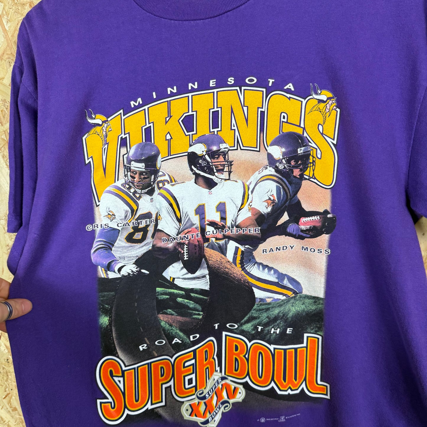 Minnesota Vikings Super Bowl Purple T-Shirt Size L