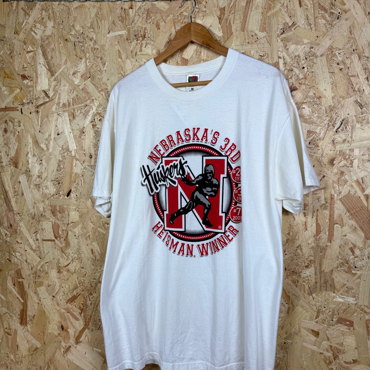 Nebraska Huskies White Graphic T-Shirt Size XL