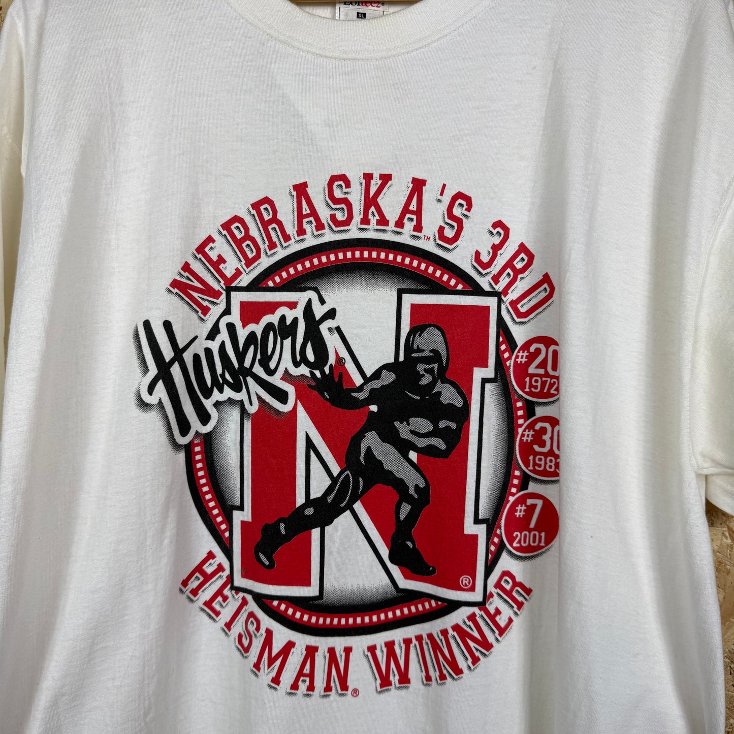 Nebraska Huskies White Graphic T-Shirt Size XL