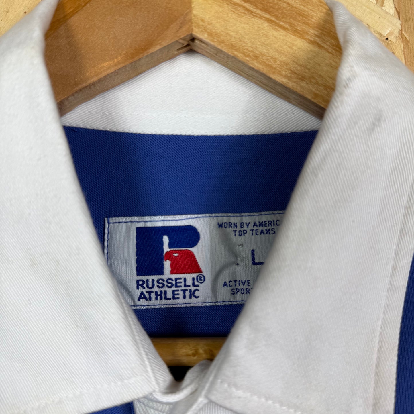 Russell Athletic Blue Rugby Shirt Size L New With Tags