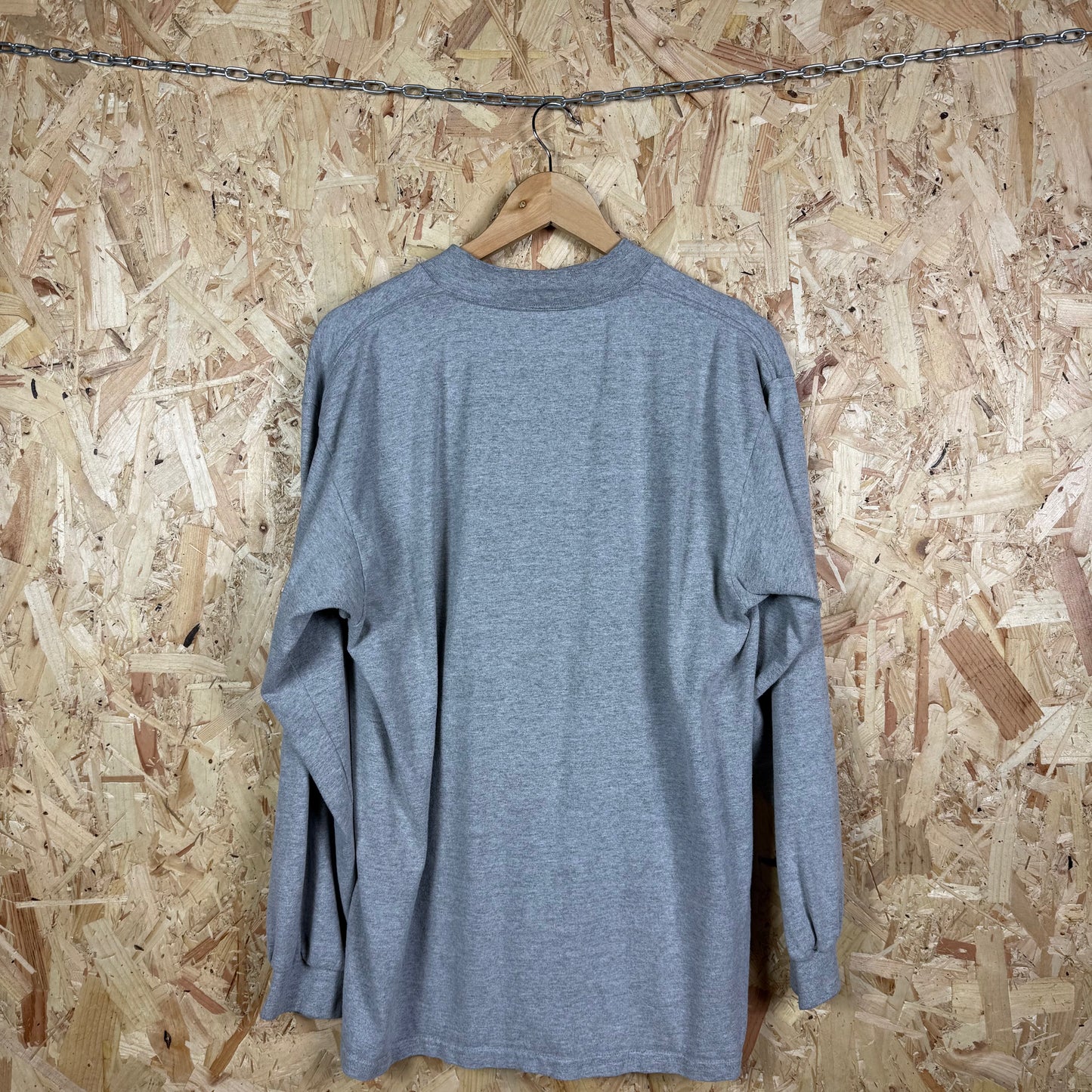 Nike 1990's High Neck Long Sleeve Grey T-Shirt Size L