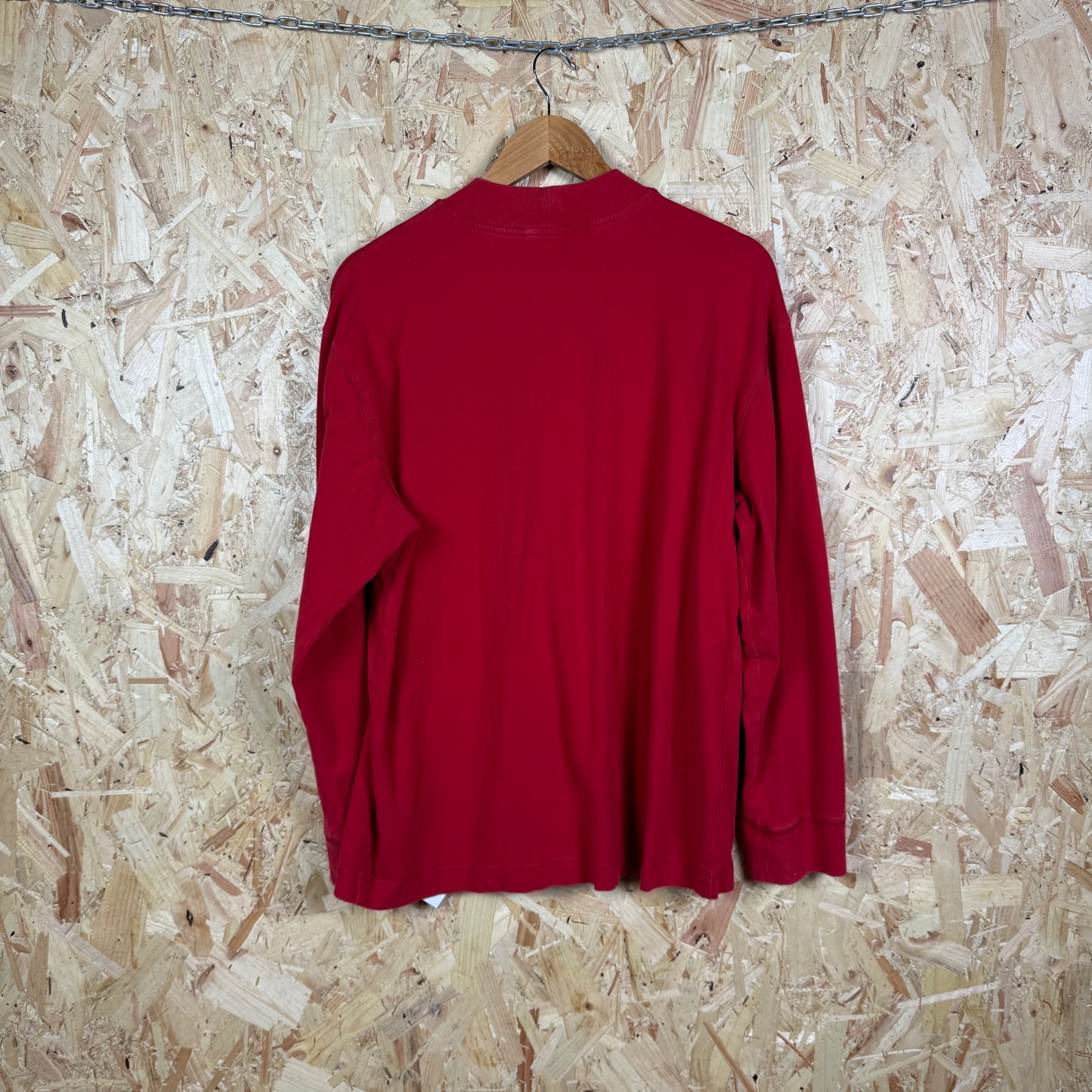 Nike 1990's Red High Neck Long Sleeve T-Shirt Size M