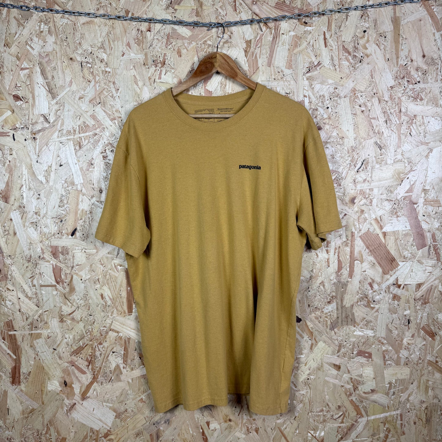 Patagonia Yellow T-Shirt With Back Print Size XL