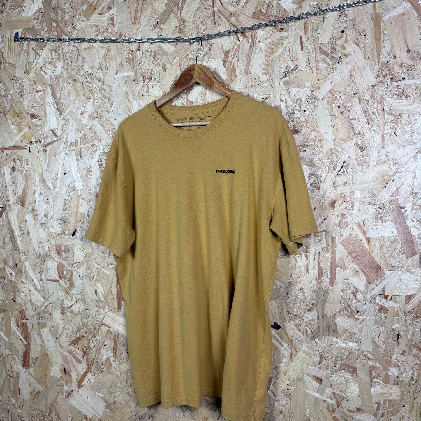 Patagonia Yellow T-Shirt With Back Print Size XL