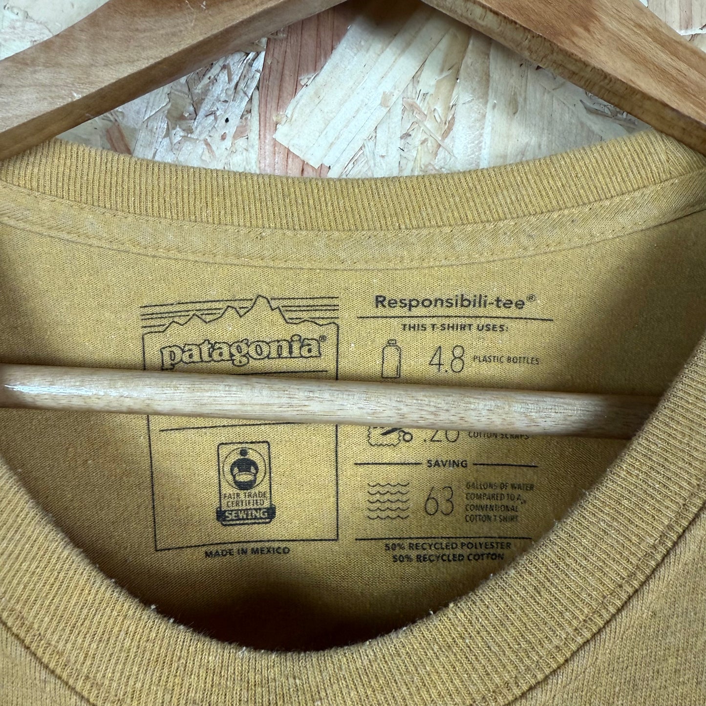 Patagonia Yellow T-Shirt With Back Print Size XL