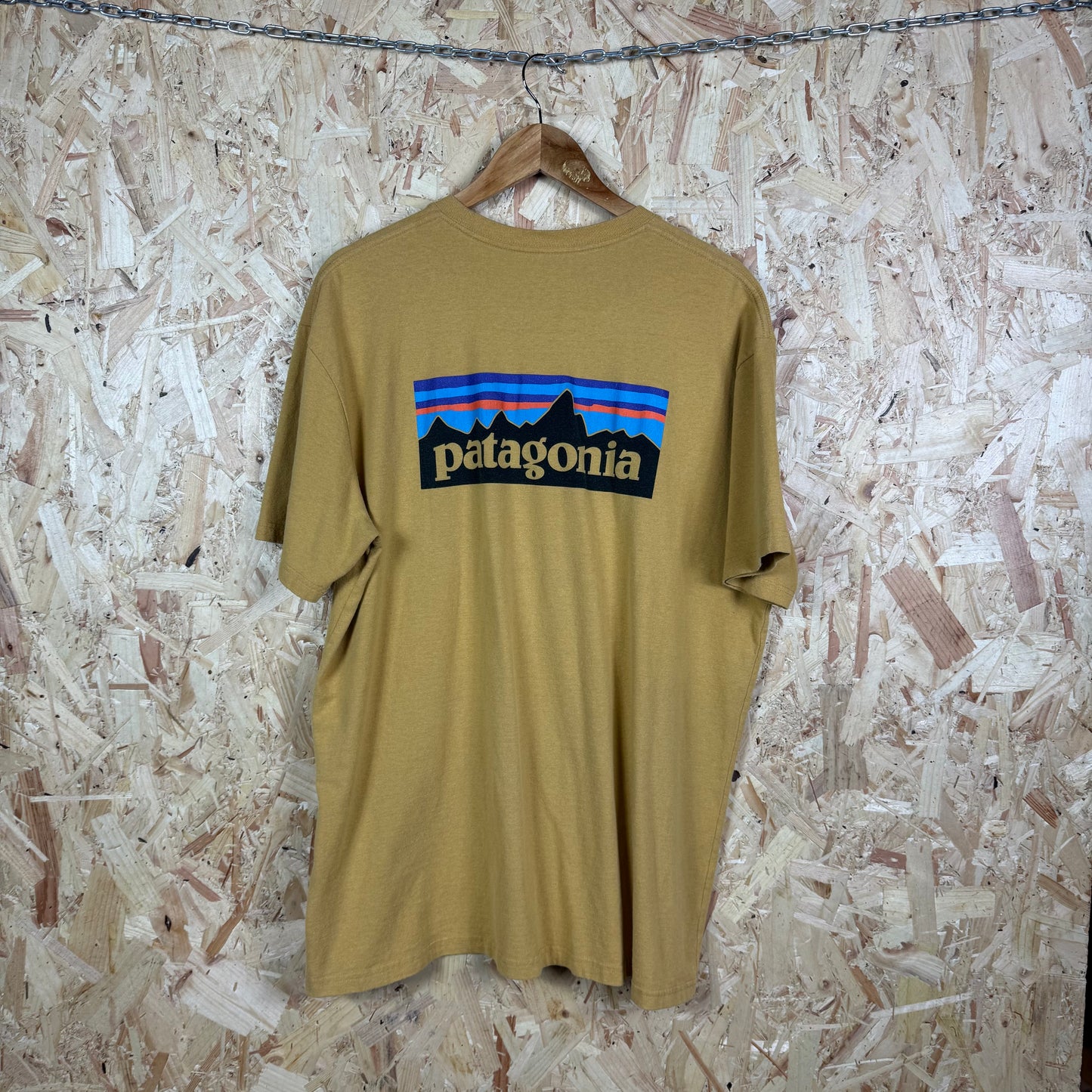 Patagonia Yellow T-Shirt With Back Print Size XL