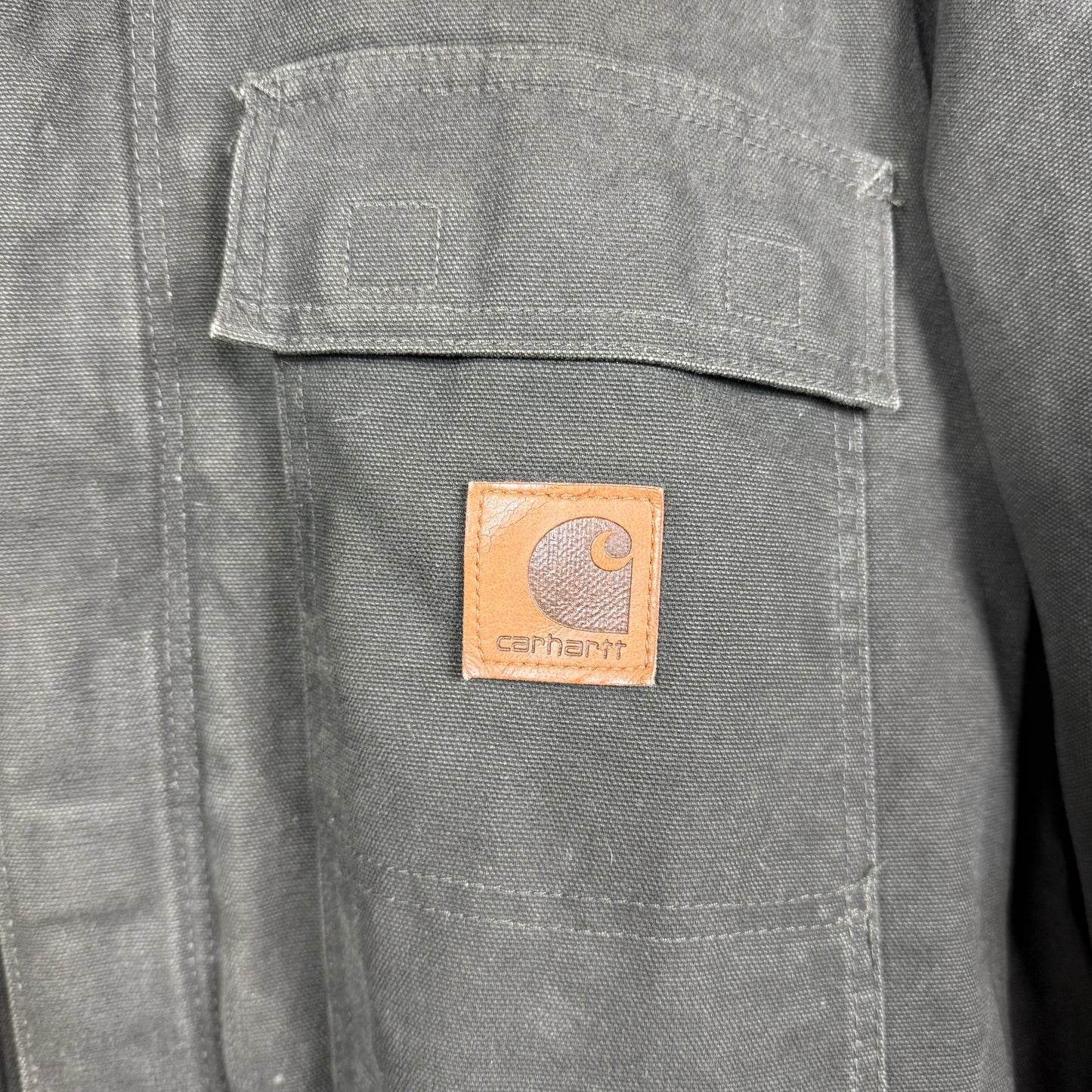 Carhartt Coverall Jacket Green With Front Sponsor Size 2XL