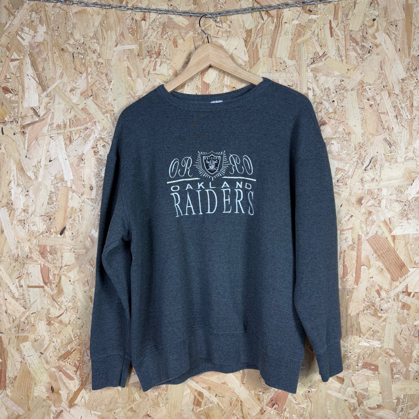 Oakland Raiders Grey Sweatshirt Size L