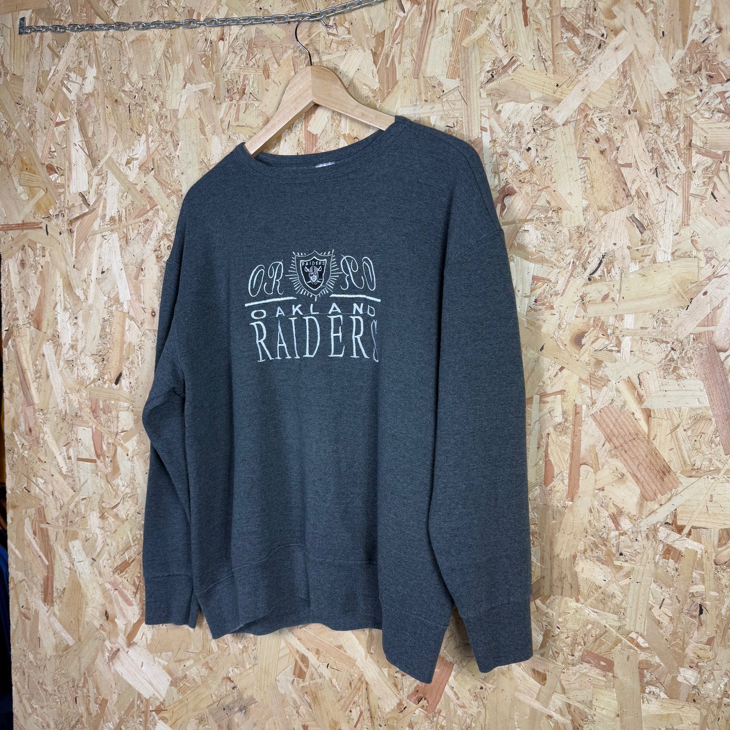 Oakland Raiders Grey Sweatshirt Size L