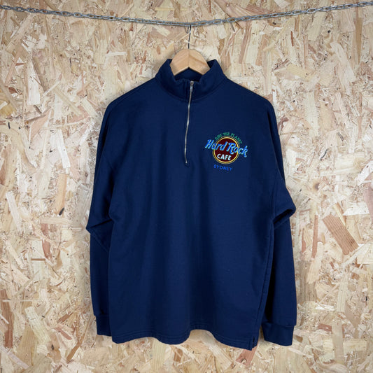 Hard Rock Cafe Sydney Navy Quarter Zip Size L