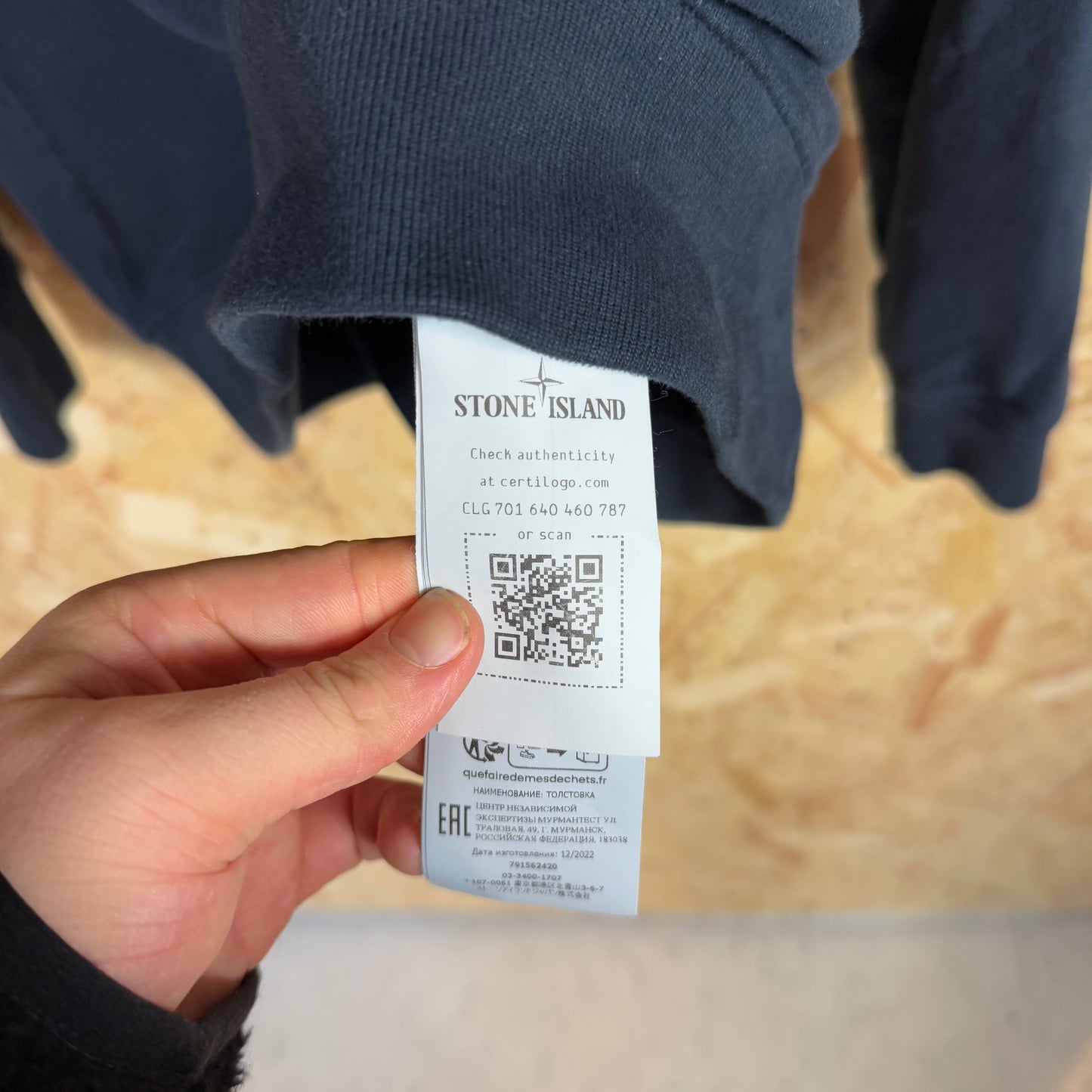 Stone Island Navy Sweatshirt Size L