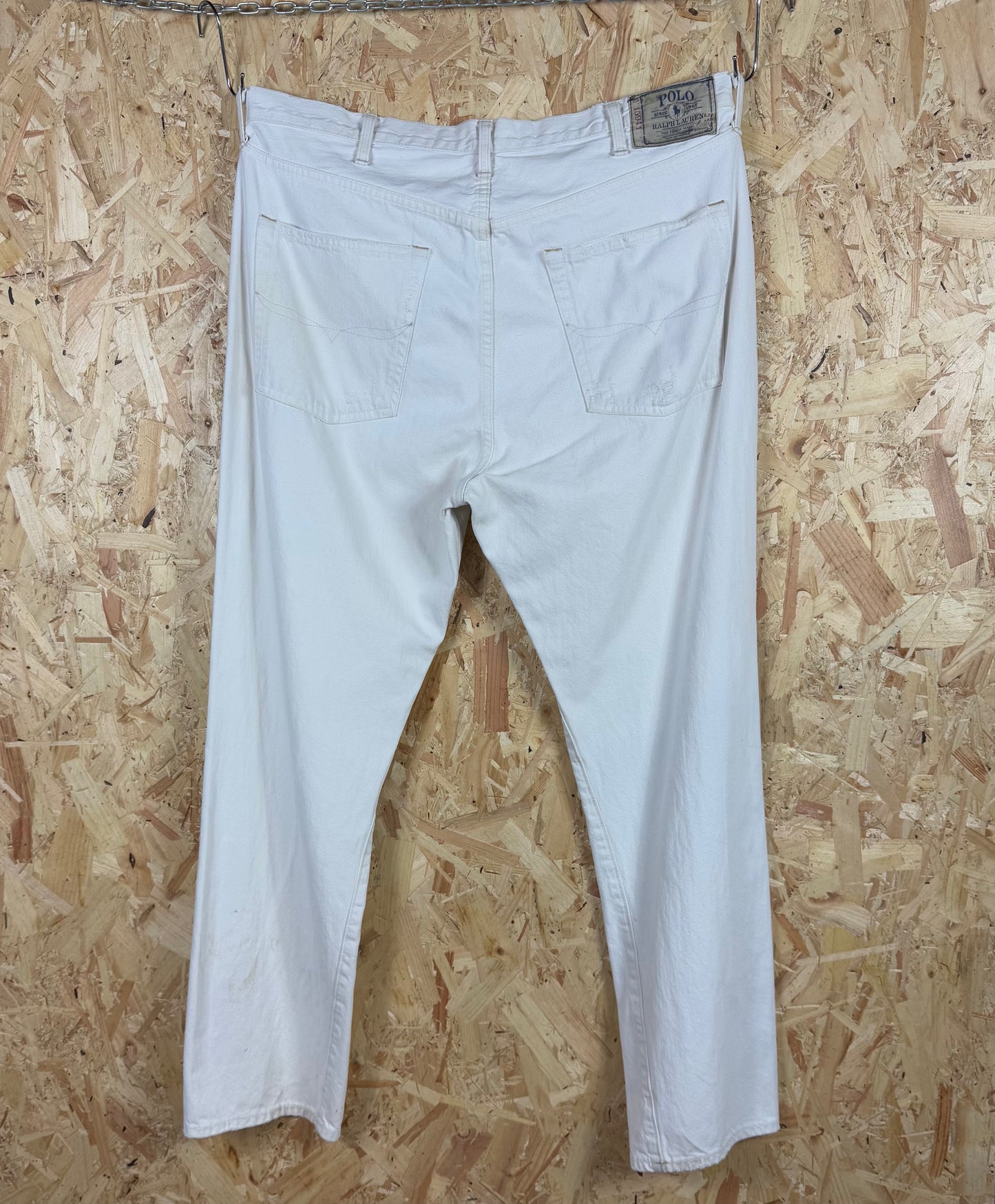 Polo Ralph Lauren White Trousers Zip Fly 38W 32L