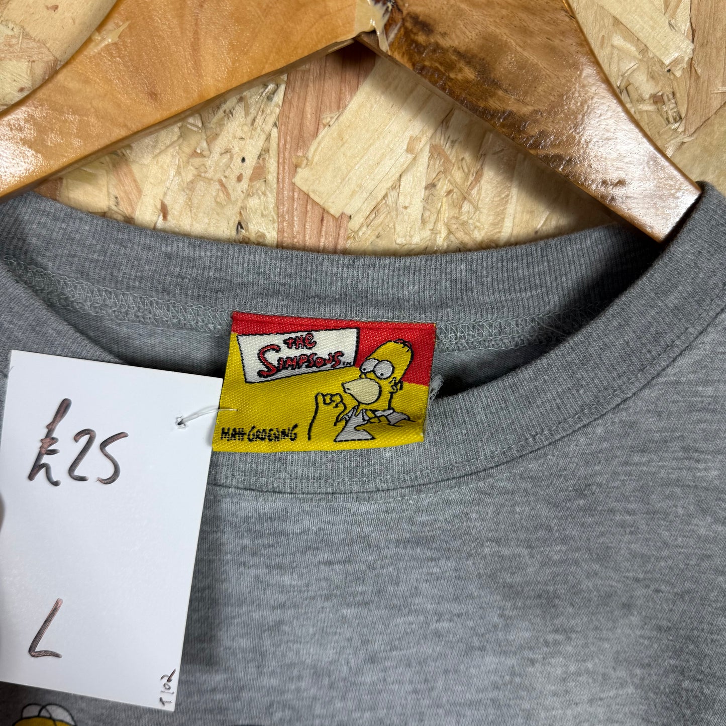 The Simpsons Homer & Bart Grey T-Shirt Size L