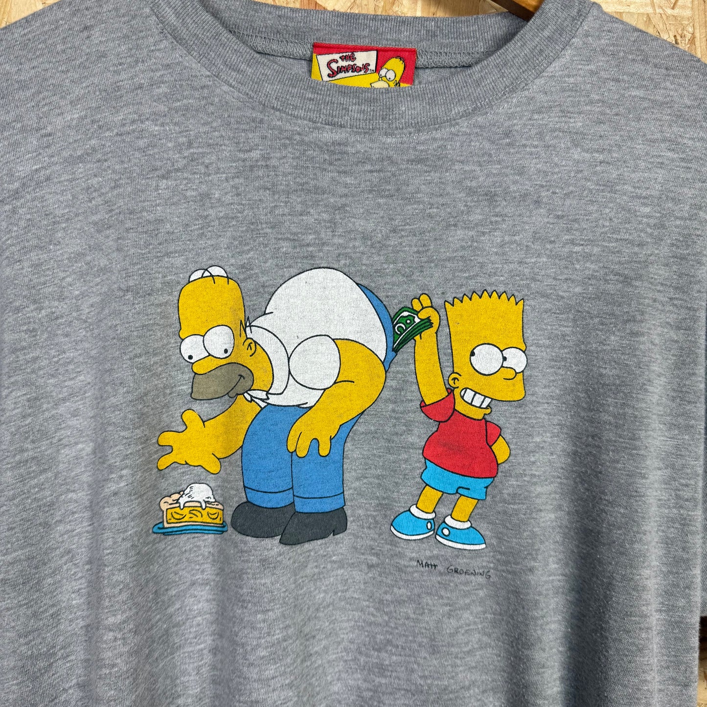The Simpsons Homer & Bart Grey T-Shirt Size L