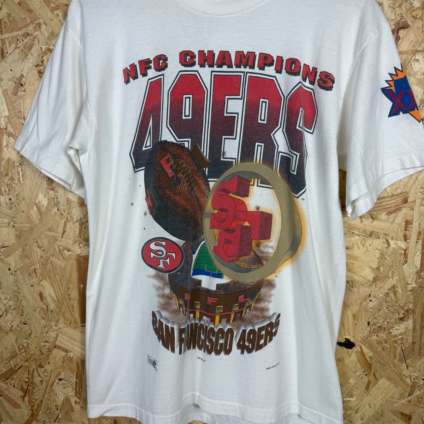 San Francisco 49ers NFC Champions White Graphic T-Shirt Size M