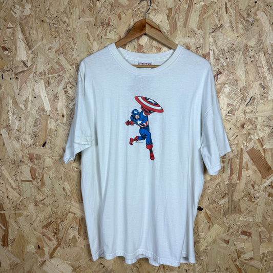 Marvel Captain America Graphic White T-Shirt Size XL