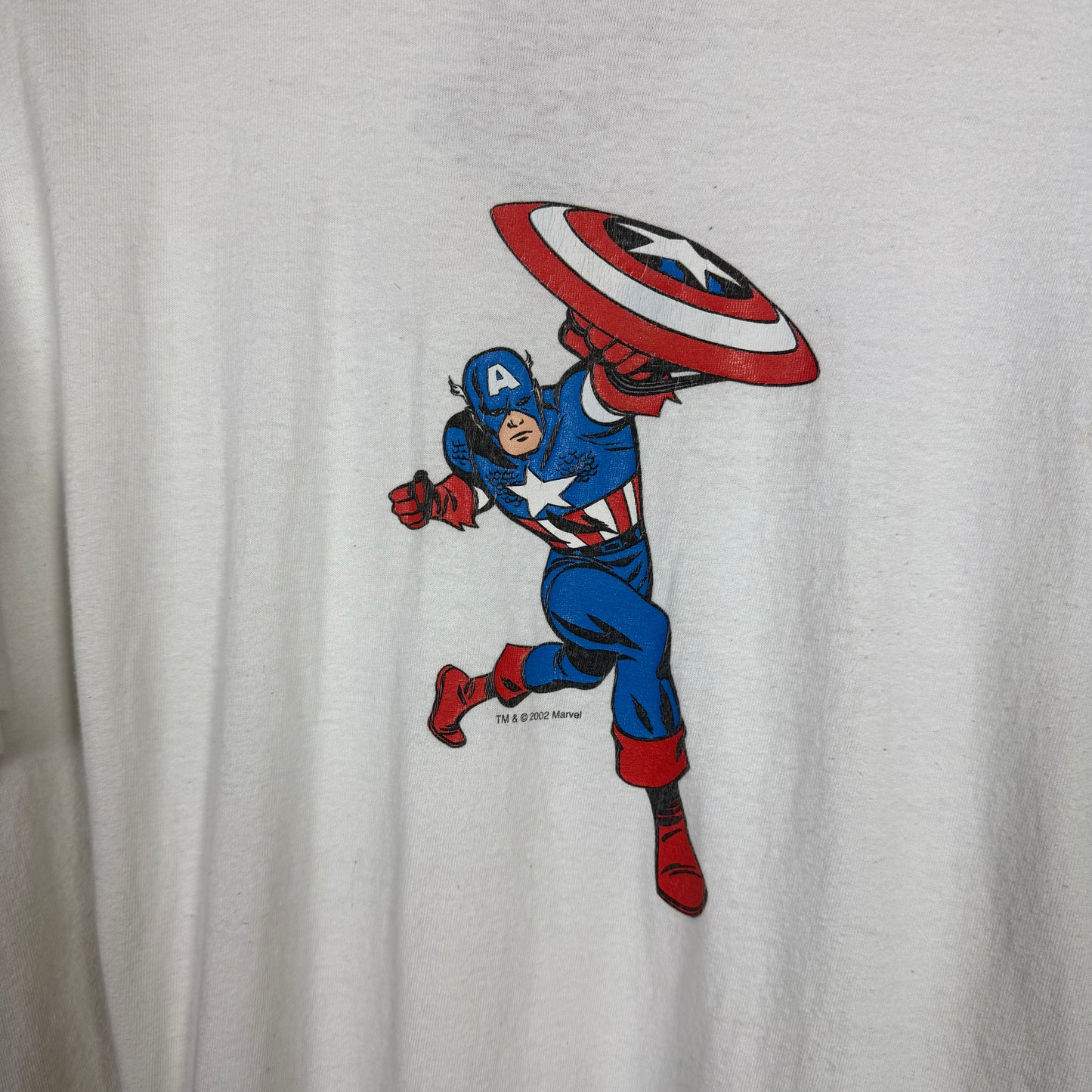 Marvel Captain America Graphic White T-Shirt Size XL