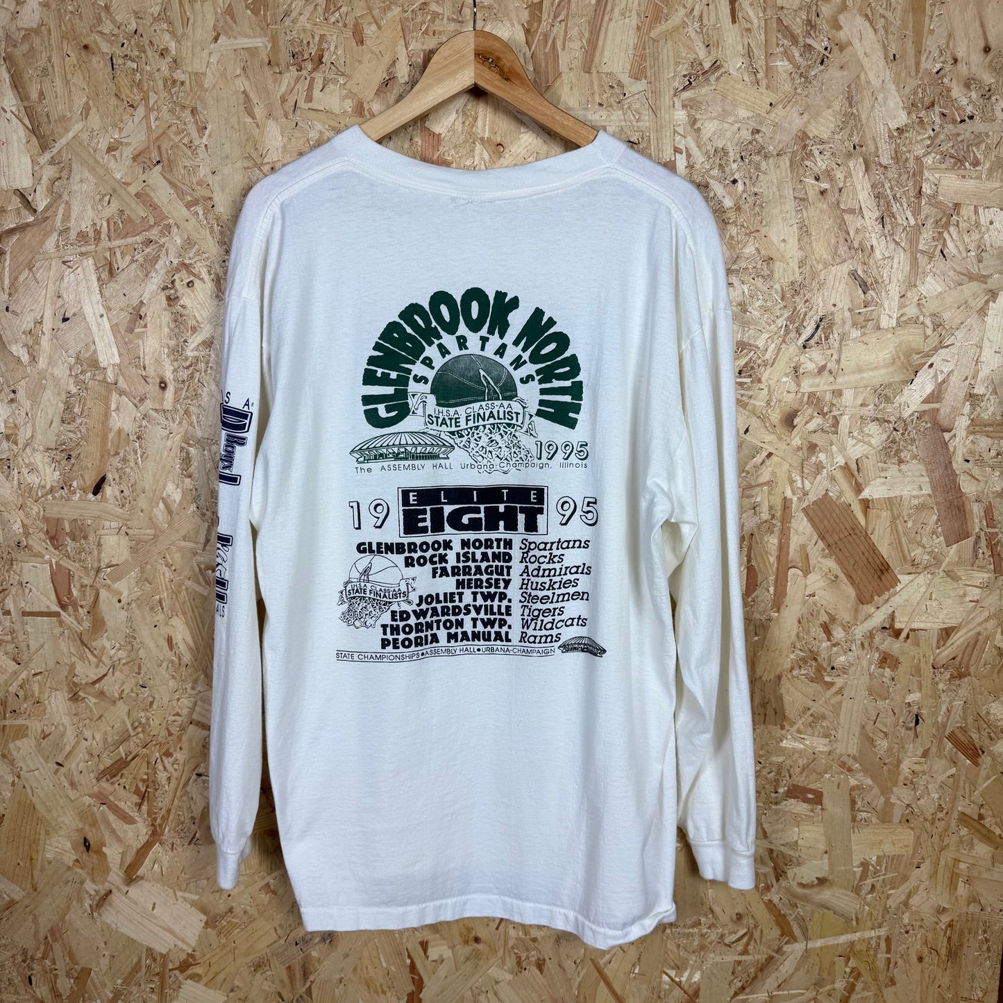 Ihsa Boys Basketball State Finals White Graphic Long Sleeve T-Shirt Size XL