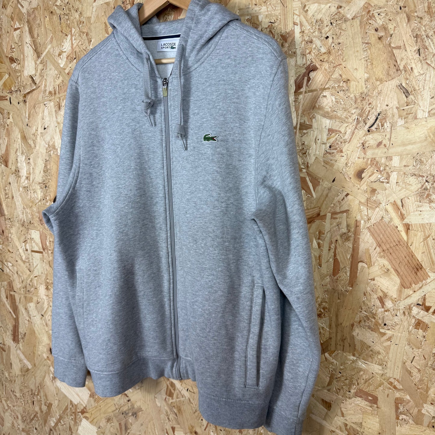 Lacoste Sport Grey Zip Up Hoodie Size XL