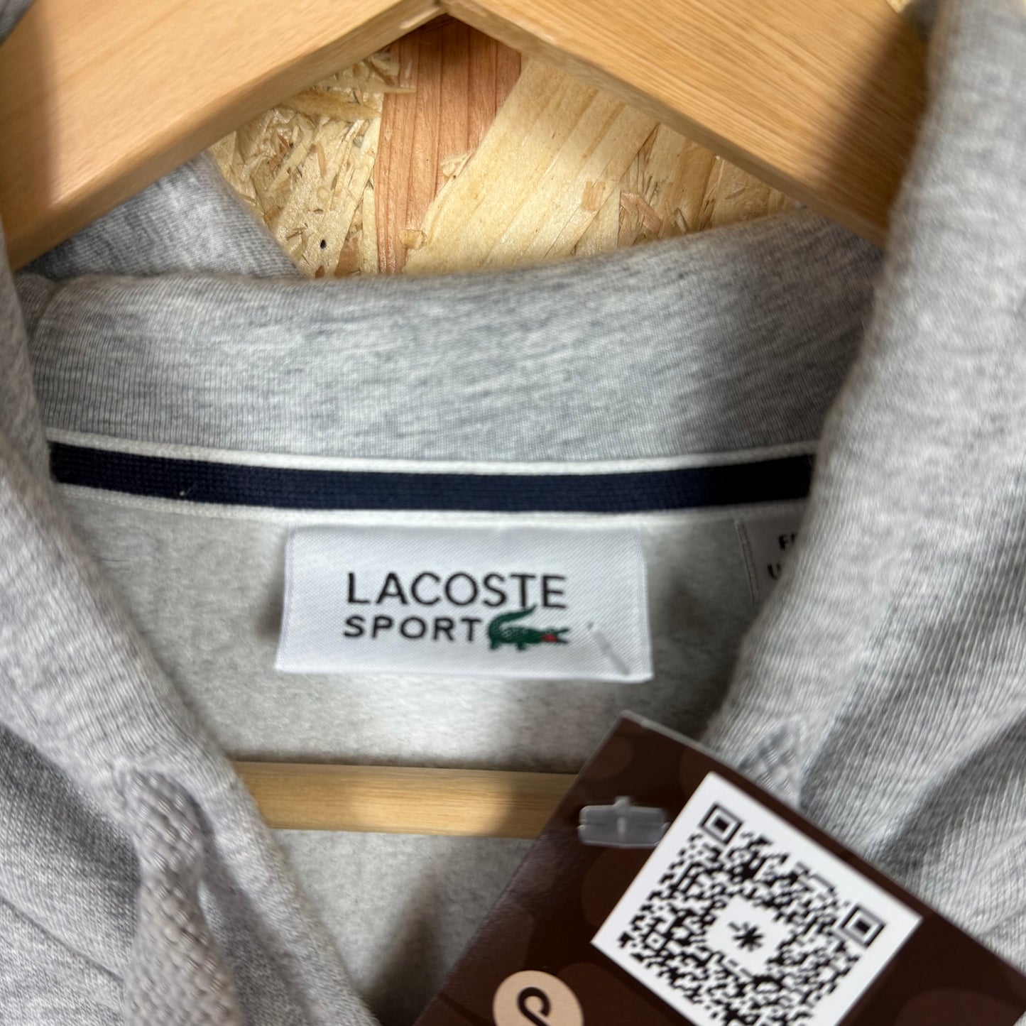 Lacoste Sport Grey Zip Up Hoodie Size XL