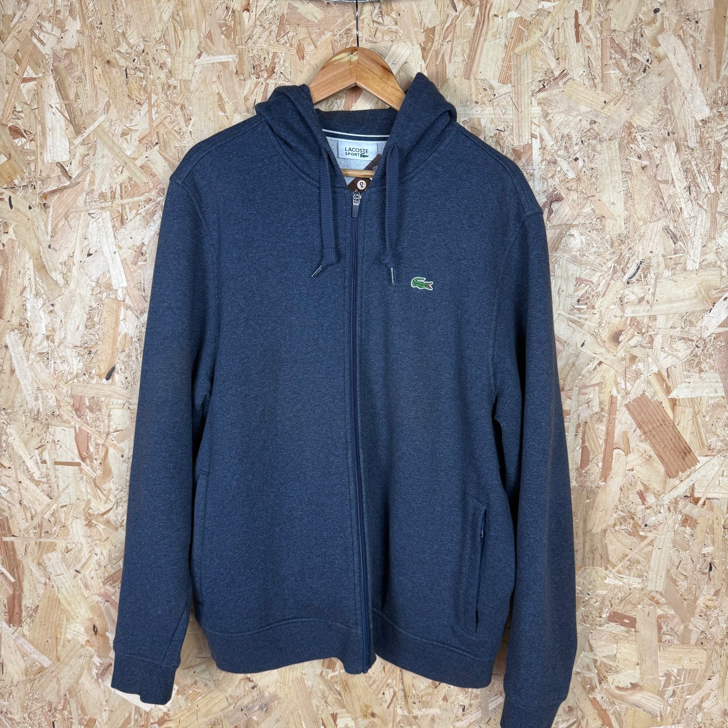 Lacoste Sport Blue Zip Up Hoodie Size XL