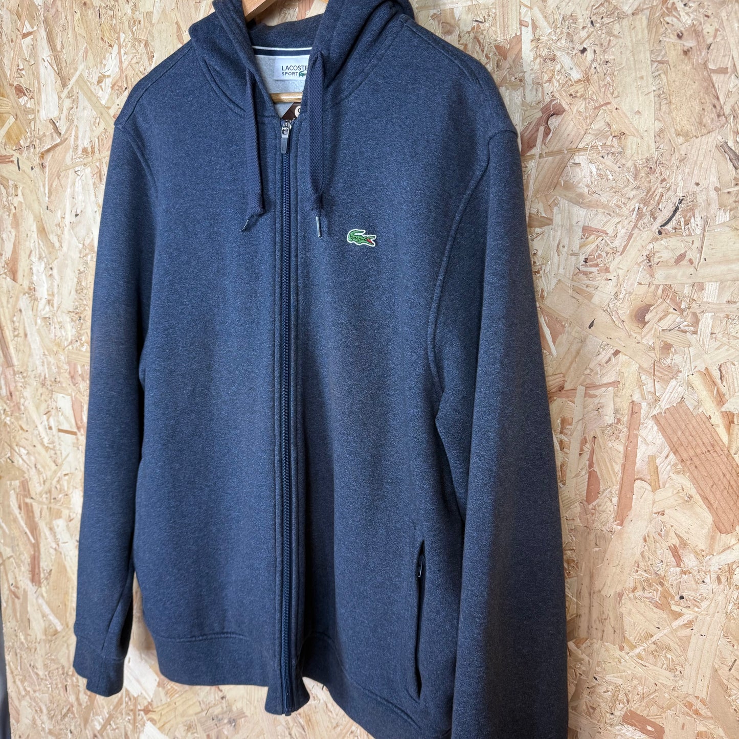 Lacoste Sport Blue Zip Up Hoodie Size XL