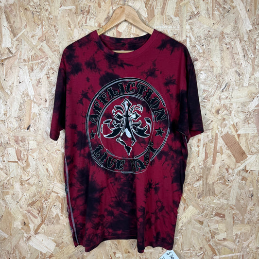 Affliction Red Tie Dye T-Shirt Size 2XL