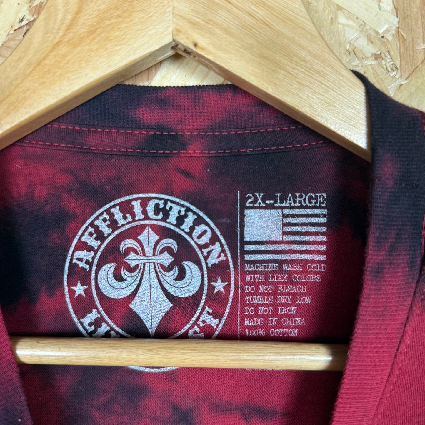 Affliction Red Tie Dye T-Shirt Size 2XL