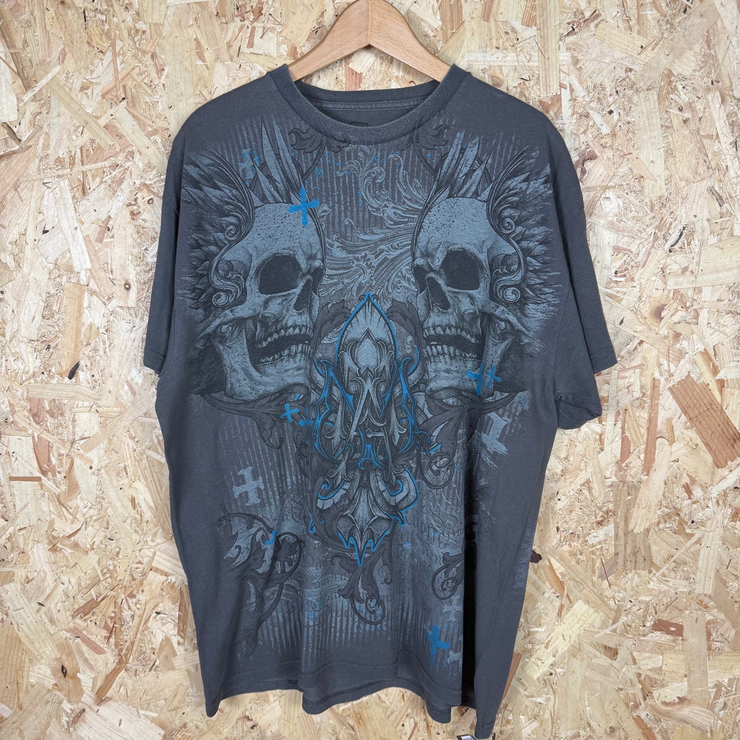 Mma Elite Y2K Grey Skull T-Shirt Size XL