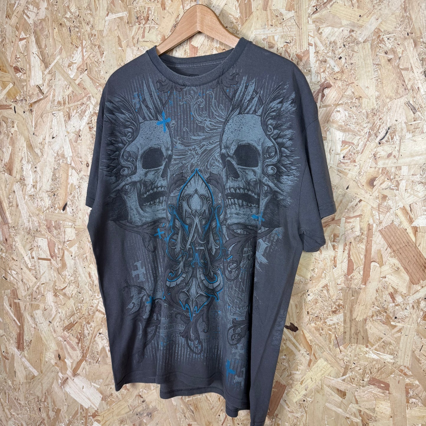 Mma Elite Y2K Grey Skull T-Shirt Size XL